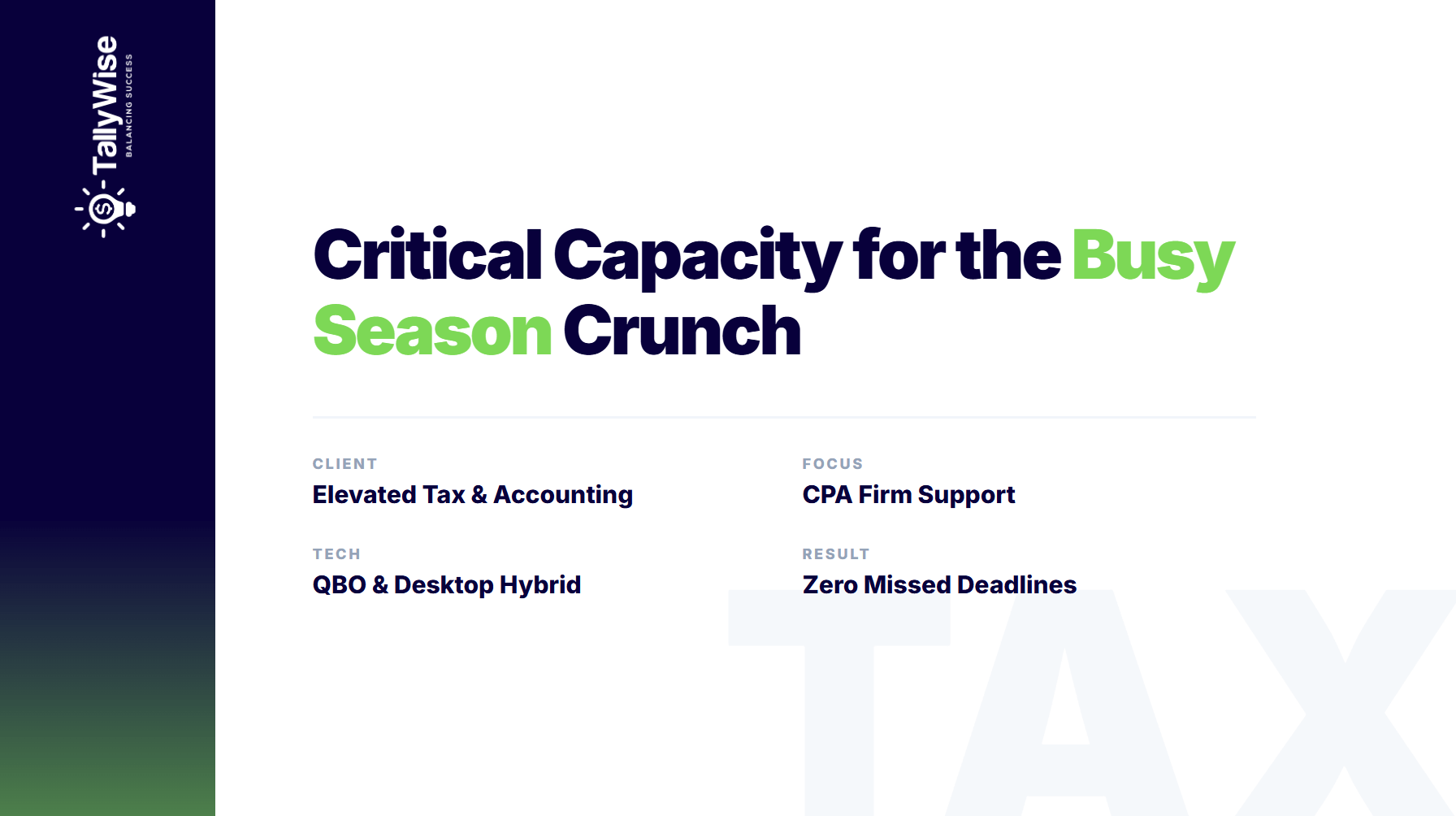 Case Study Elevated Tax & Accounting